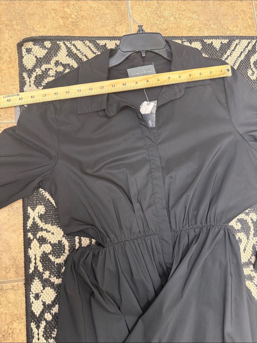 Anthropologie Sunday in Brooklyn Classic Black  cut our Shirt Dress large - Picture 13 of 13